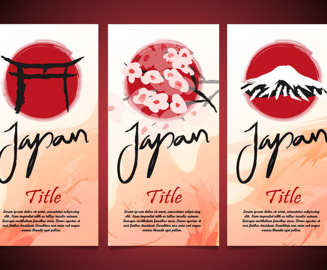 Torii Japan Flayers Template Vector