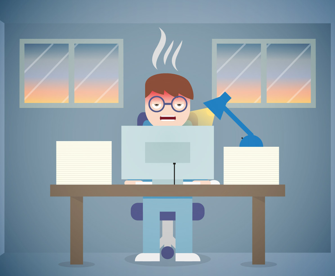 Burnout Work Office Vector Flat