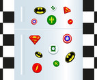 Fridge Magnet Superheros Vector