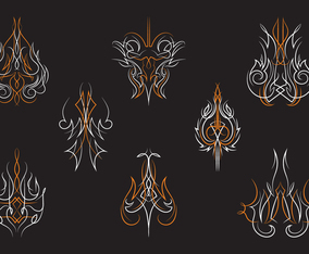 Hotrod Pinstripes Ornament Vectors