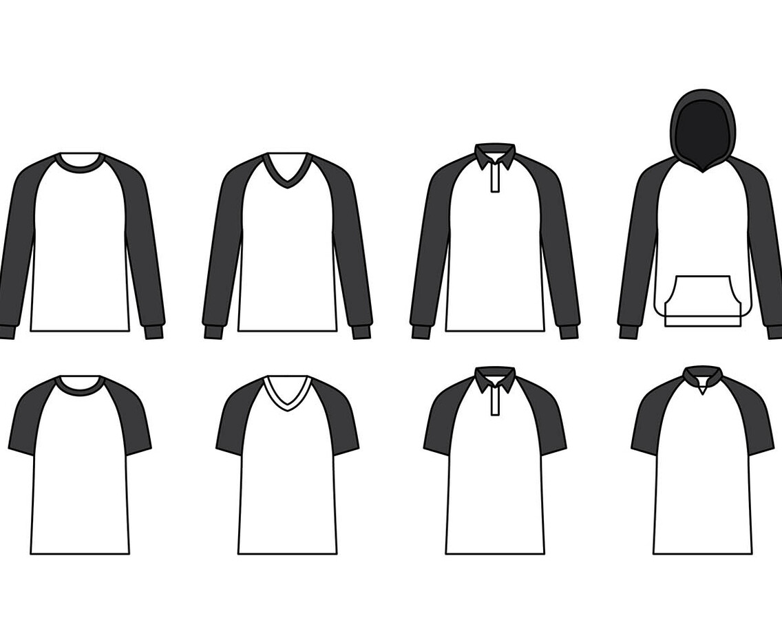 Raglan Template Vector