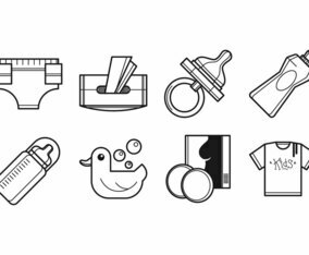 Free Newborn and Mother Supplies Icon Vector