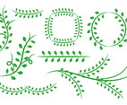 Free Natural Floral Green Leaves Ornament Vector
