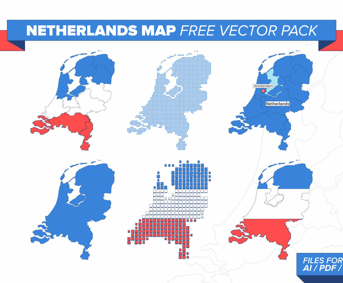 Netherlands Map Free Vector Pack