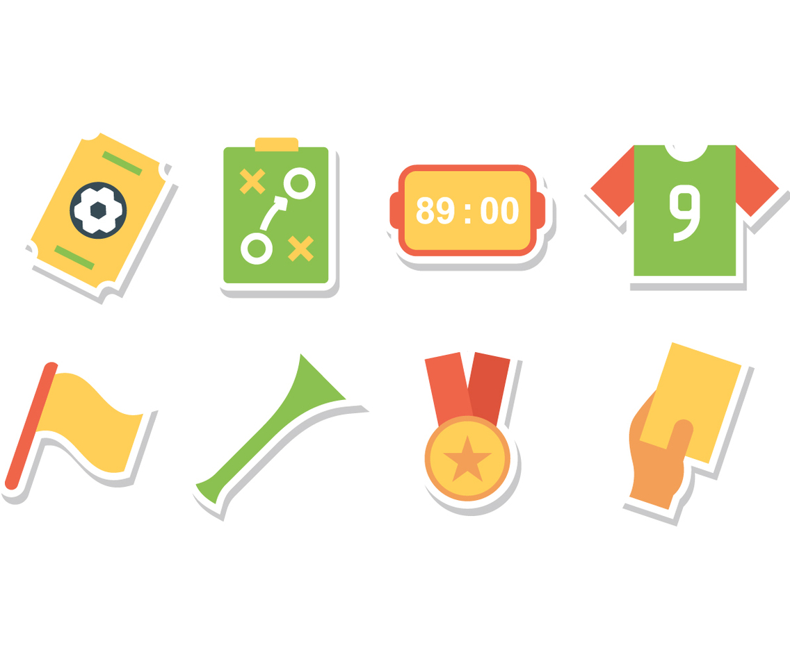 Free Soccer Sticker Icon Set