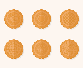 Traditional Mooncake Vector Set