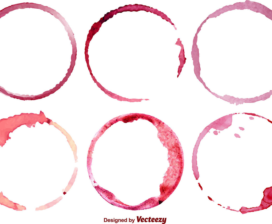 Vector Set Of 6 Wine Stains