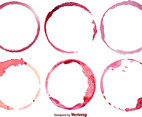 Vector Set Of 6 Wine Stains