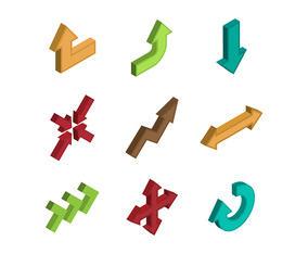 Free Isometric Arrow Vector