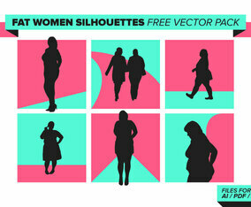 Fat Women Silhouettes Free Vector Pack