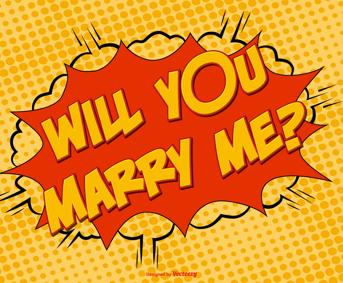 Comic Style Marry Me Illustration
