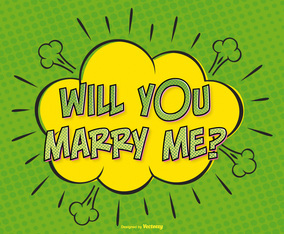 Comic Style Marry Me Illustration