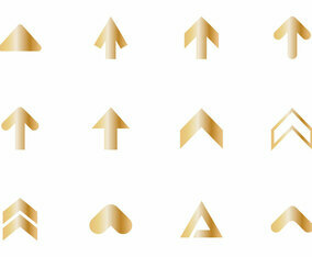 Free Golden Arrow Icon Vector