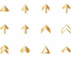 Free Golden Arrow Icon Vector