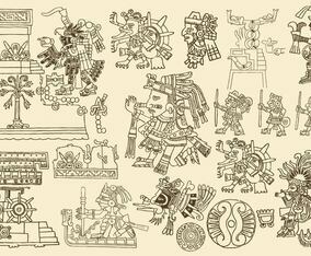 Antique Aztec Drawings