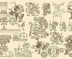 Antique Aztec Drawings