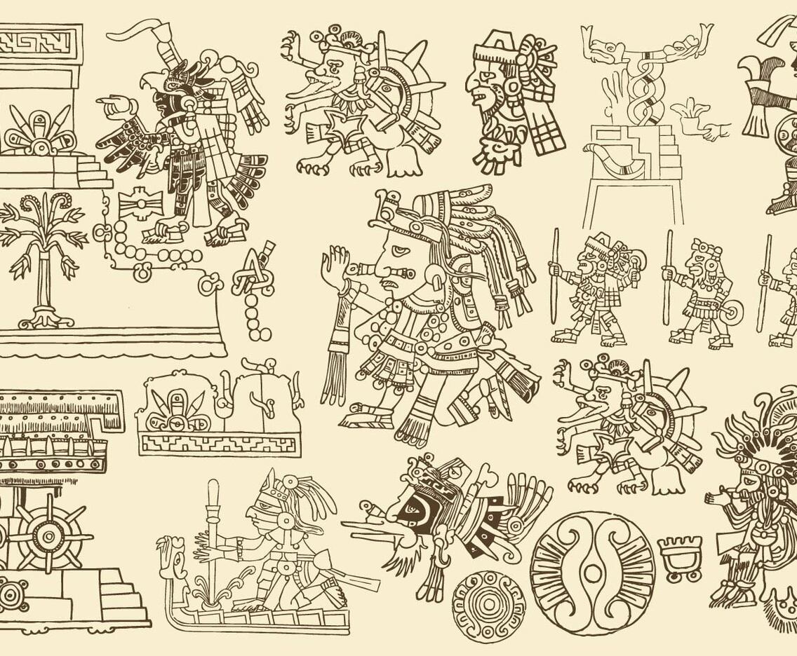 Antique Aztec Drawings