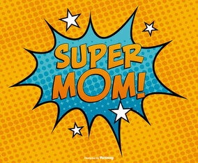 Comc Style Super Mom Illustration