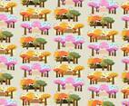 Baobab Trees Africa Pattern Vector