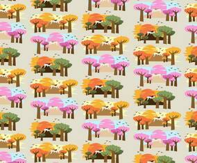 Baobab Trees Africa Pattern Vector
