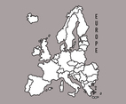 Black and White Europe Map