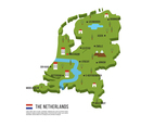 Netherlands Flat Map