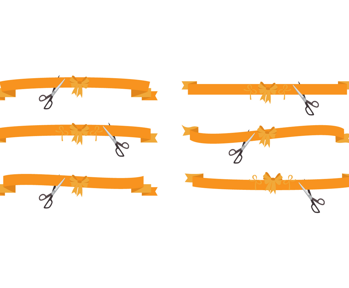 Cutting Ribbon Vector Set