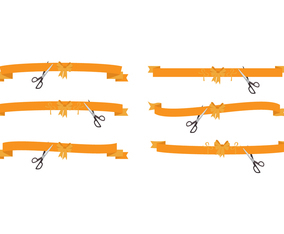 Cutting Ribbon Vector Set