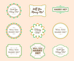 Free Marry Me Sign Ornament Sticker Vector