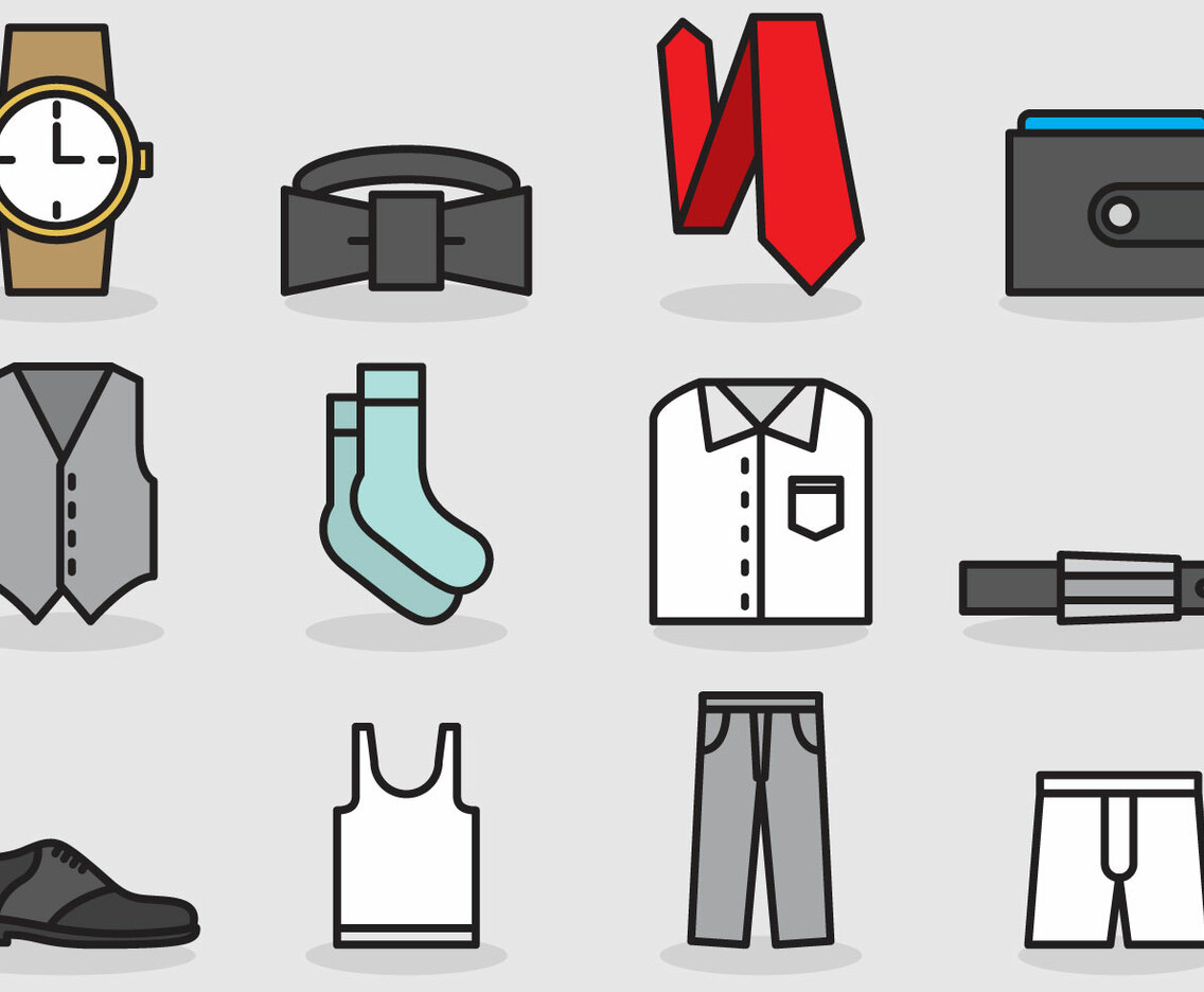 Men Clothes And Accessories Icons