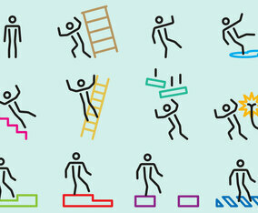 Cautions Stick Figure Signs