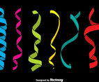 Colorful Party Ribbon Vector Set