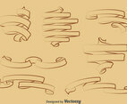 Vintage Hand Drawn Ribbon Vector Set