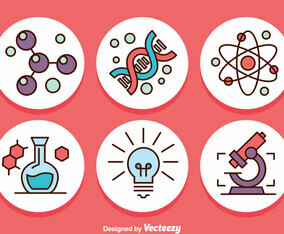 Science Circle Icons Vector