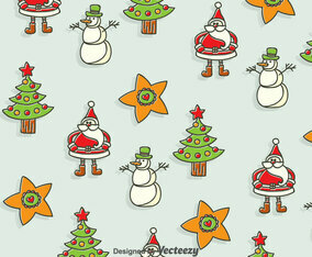 Hand Drawn Christmas Seamless Background