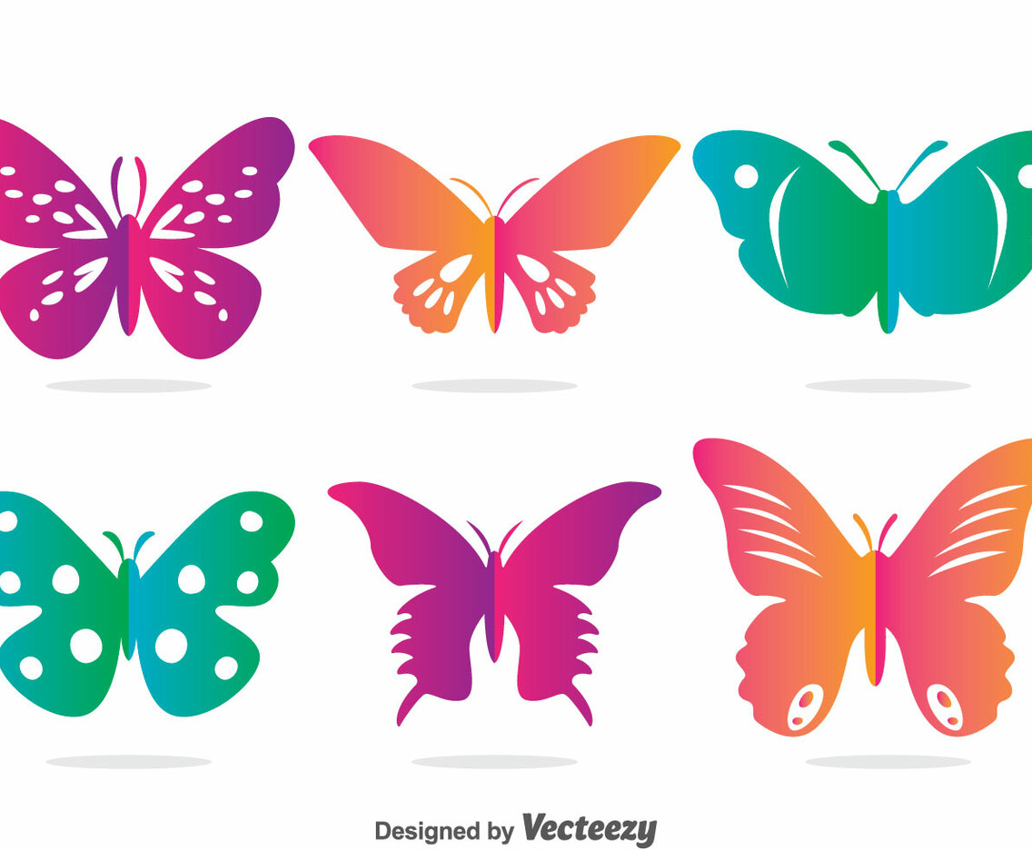 Colorful Butterfly Vector Set