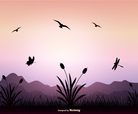 Vector Landscape Scene