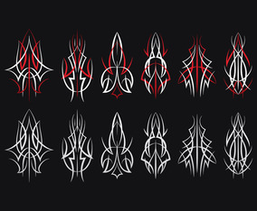 Vintage Pinstriping line art