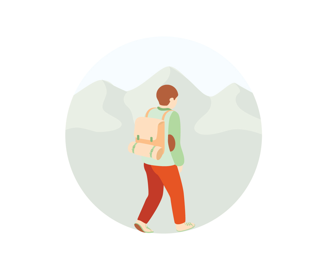 Hiking Illustration