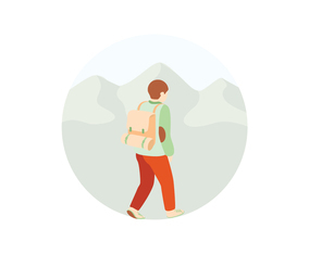 Hiking Illustration