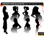 Pregnant Mom Silhouettes Free Vector Pack Vol. 2