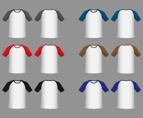 Free Raglan Short Sleeve T-shirt Template Vector