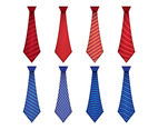 Set Of Blue and Red Tie Cravat Vector