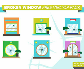 Broken Windows Free Vector Pack