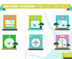 Broken Windows Free Vector Pack