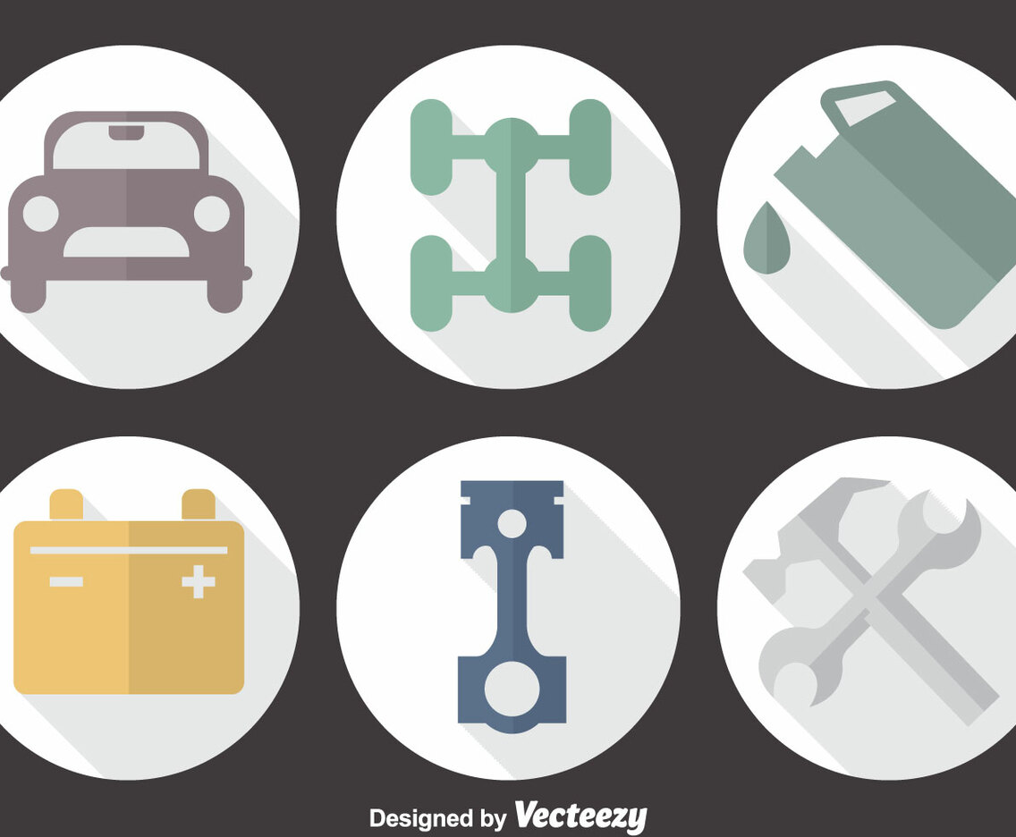 Car Service Circle Icons