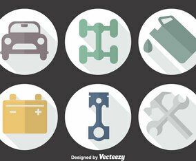 Car Service Circle Icons