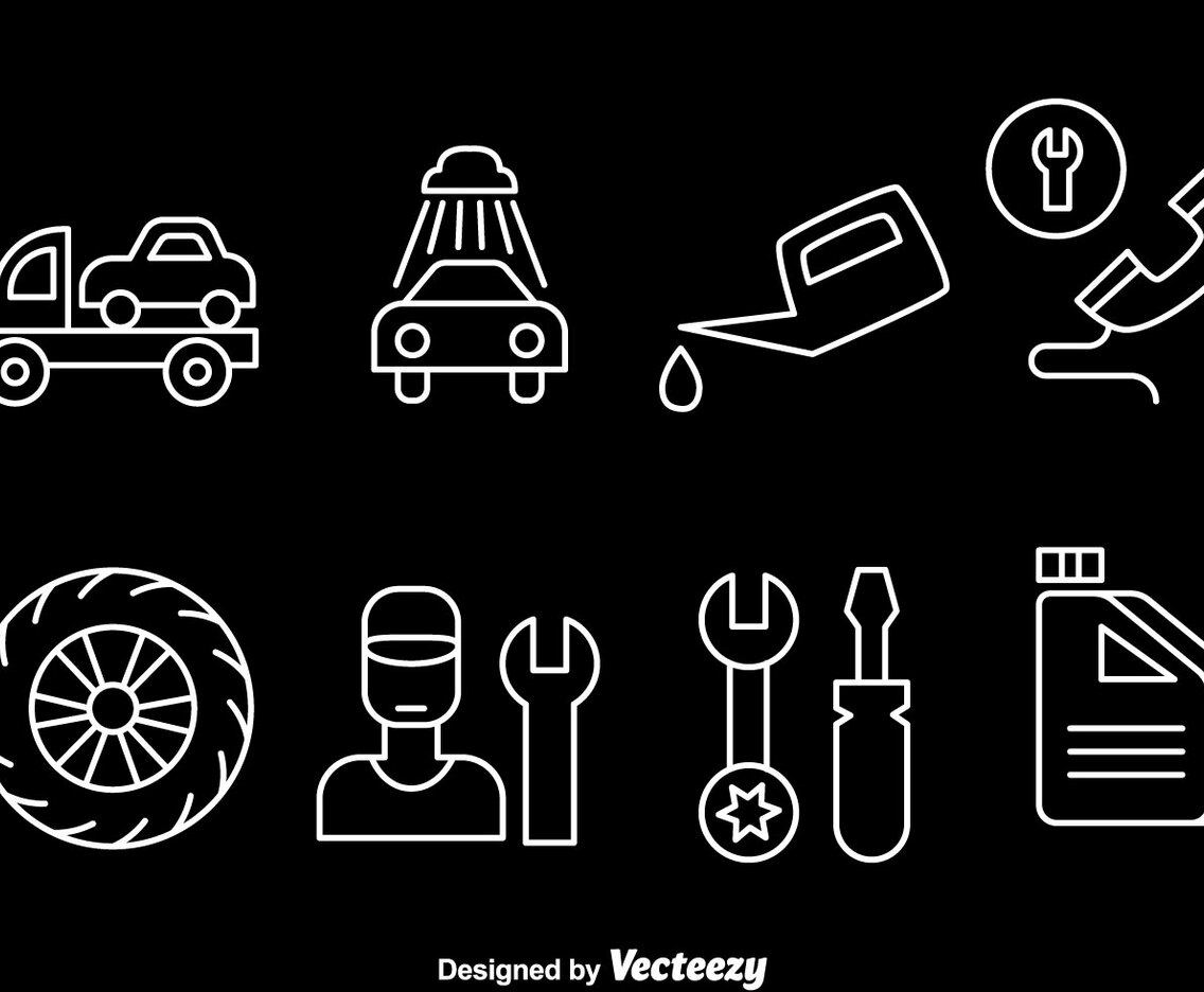 Car Service Line Icons