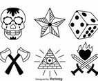 Black Old School Tattoo Vector