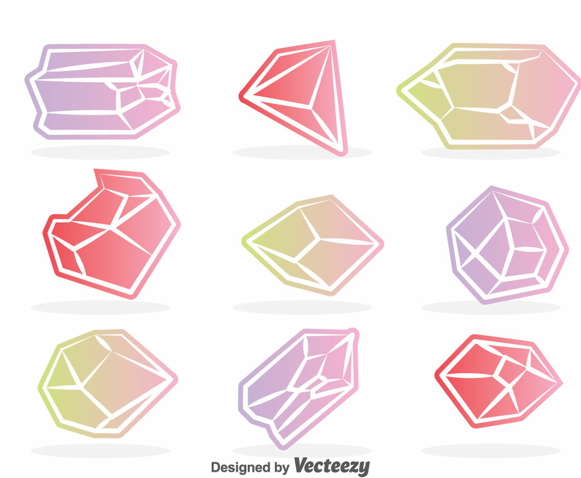 Colorful Crystal Vector Set